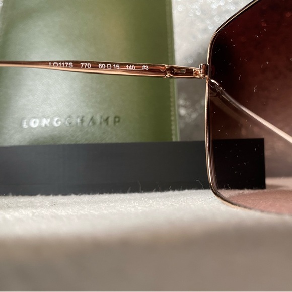 Longchamp Gold Metal Butterfly Sunglasses - Picture 6 of 6